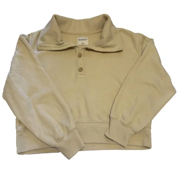 Cream quarter button sweater - Picture 2 of 5